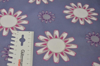 Baumwolle | KIM Blüten Blumen | lila beere grau